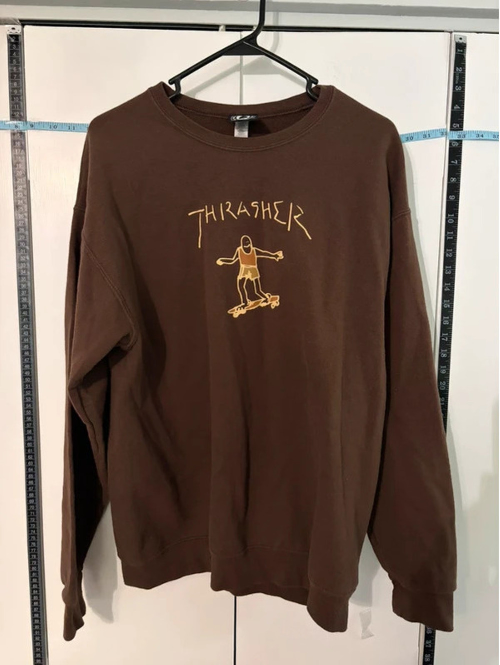Thrasher Gonz Mark Gonzales Crewneck Sweatshirt Men L Brown Skateboard Graphic